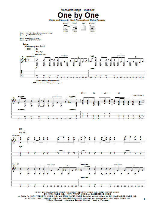 Produktgalerie: Seite 1 von 1 One By One, Alter Bridge, Gitarre