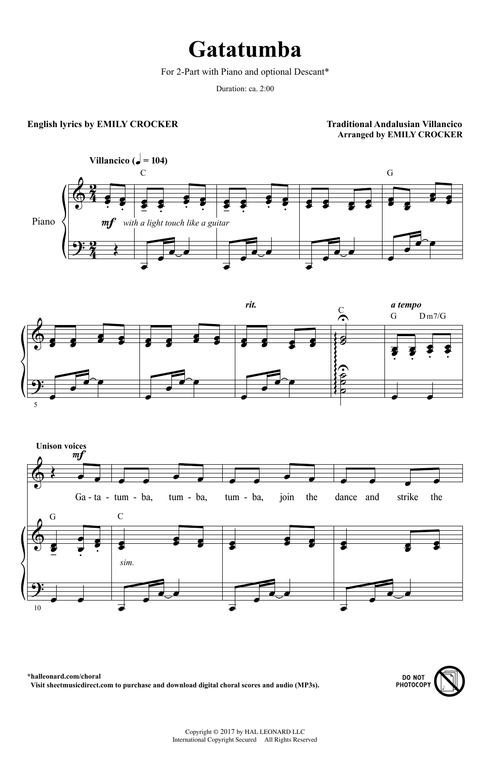 Produktbild zu: Gatatumba (arr. Emily Crocker)
