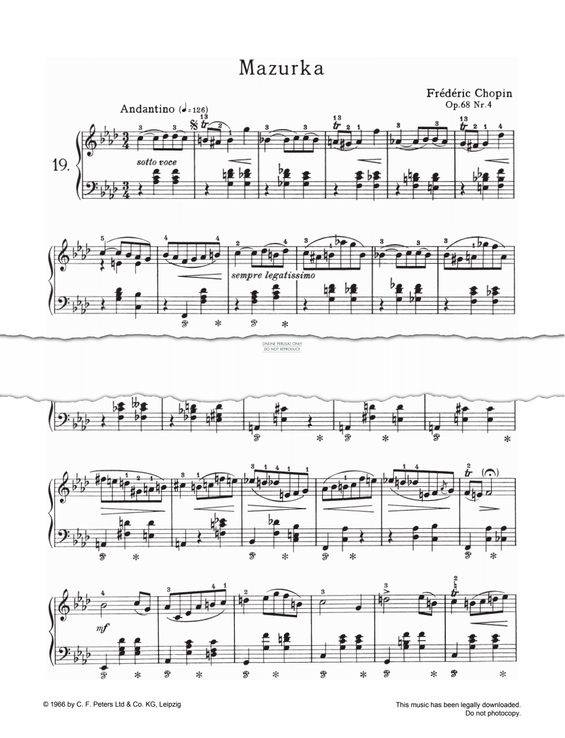 Produktgalerie: Seite 1 von 1 Mazurka, Op. 68, Frederic Chopin, Klavier