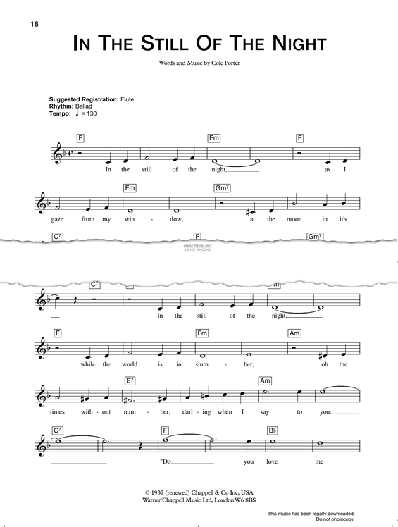 Produktgalerie: Seite 1 von 1 In The Still Of The Night, Cole Porter, Gesang, Gitarre, Keyboard