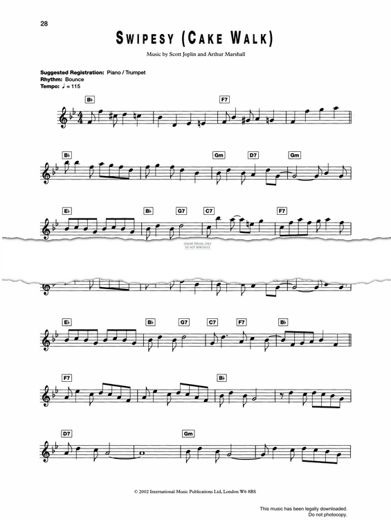 gallery: Swipesy (Cake Walk), Scott Joplin, Gitarre, Keyboard