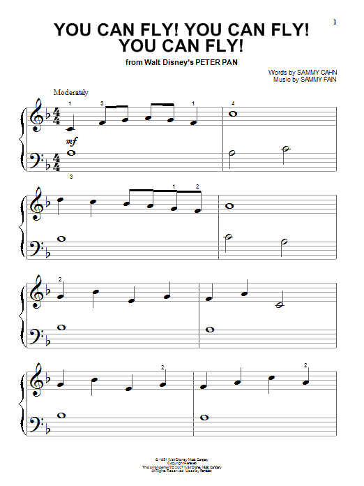 Produktgalerie: Seite 1 von 1 You Can Fly! You Can Fly! You Can Fly! (from Peter Pan), Sammy Cahn, Klavier