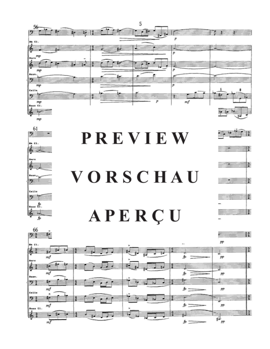 Produktgalerie: Seite 9 von 21 Blithe Spirit , , (Gemischtes Ensemble für Klarinette, Horn, Fagott, Violoncello + Tuba Solo)