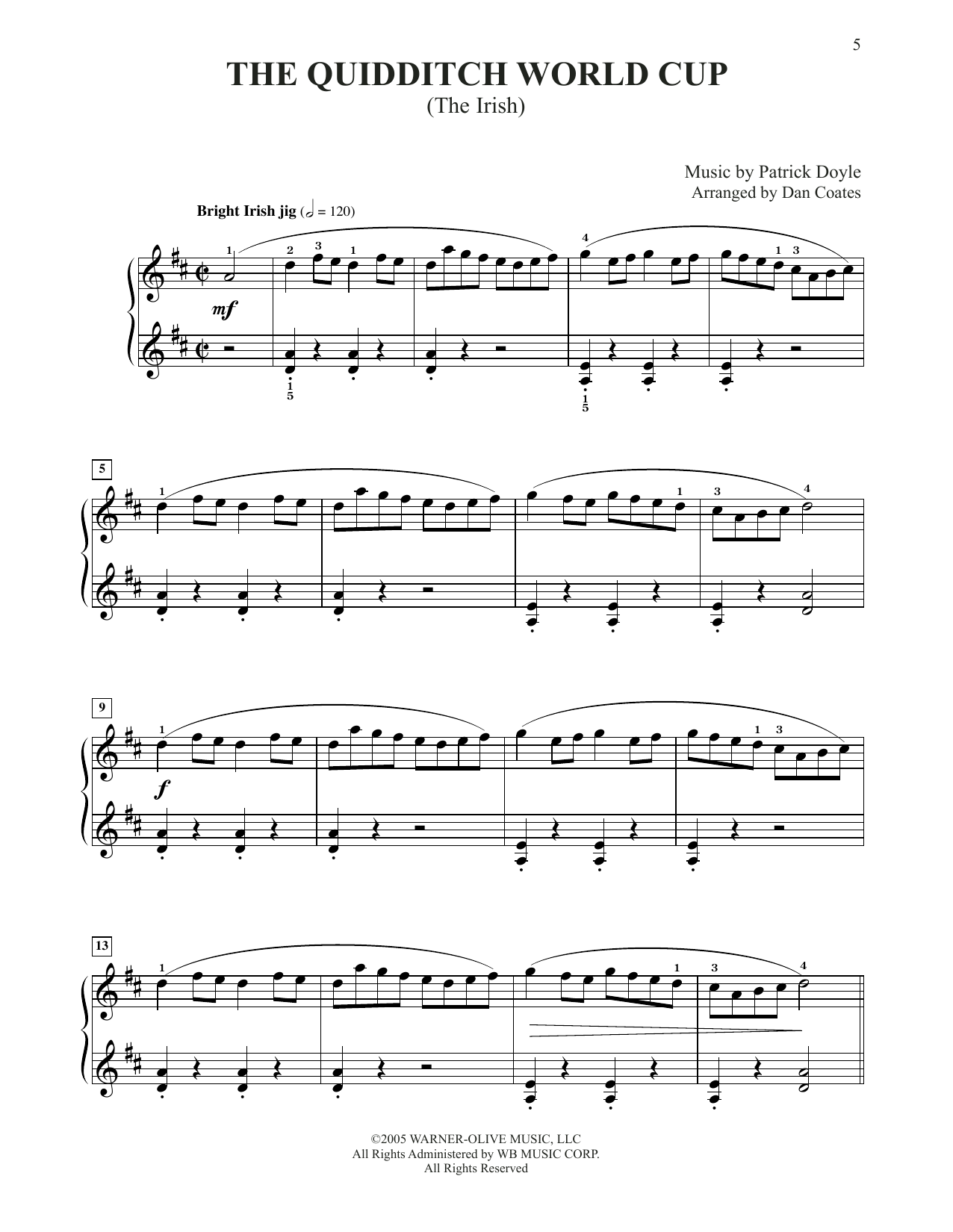 Produktbild zu: The Quidditch World Cup (from Harry Potter And The Goblet Of Fire) (arr. Coates)