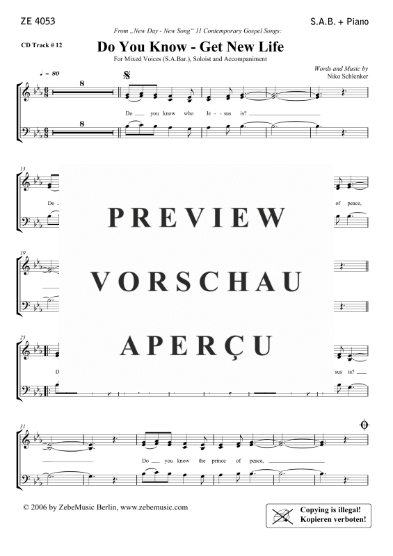 gallery: Do You Know - Get New Life, , Gemischter Chor SAB, Solo und Klavier