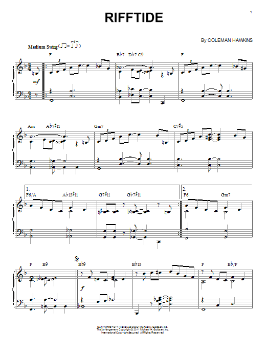 Product picture to: Rifftide (arr. Brent Edstrom)