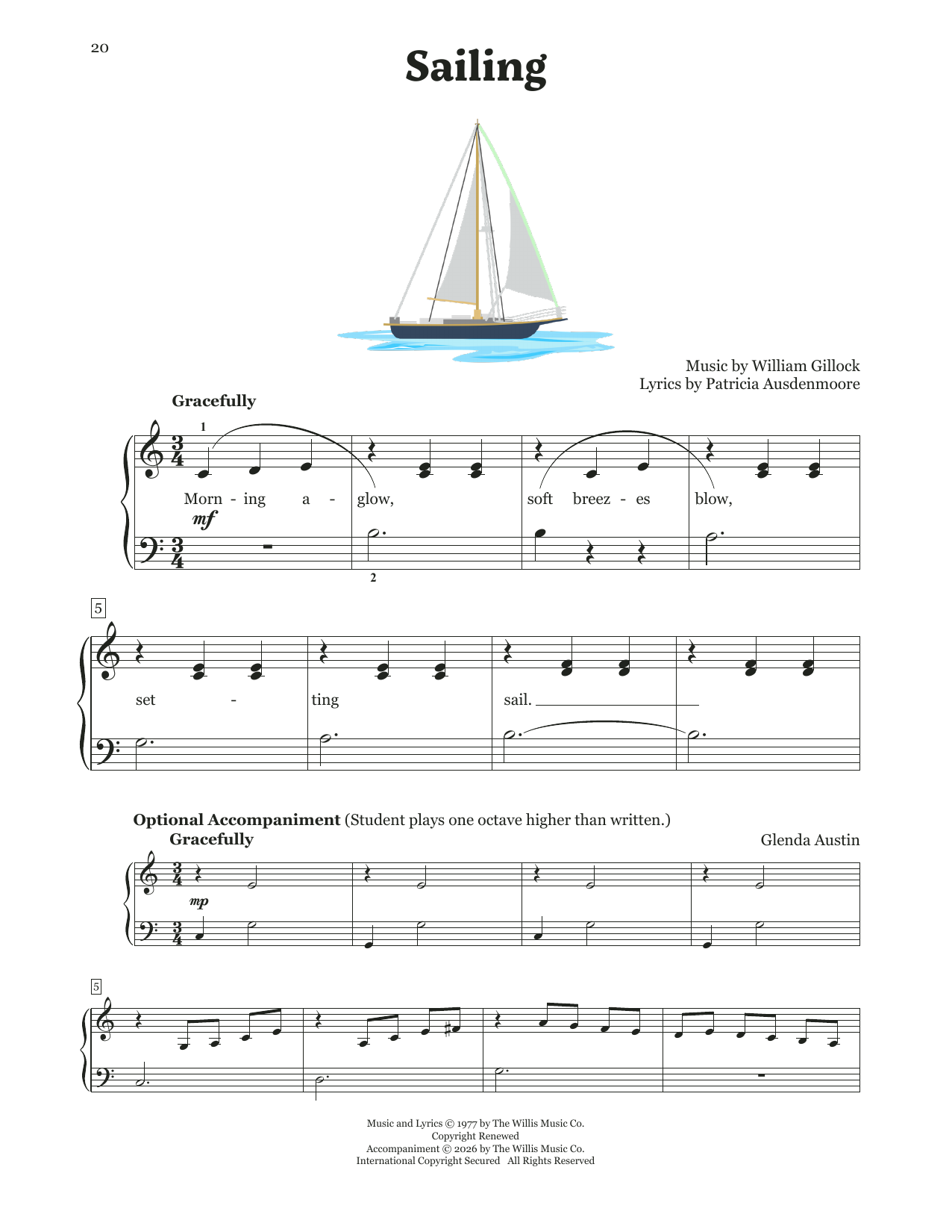 Produktgalerie: Seite 1 von 1 Sailing, William Gillock, Klavier