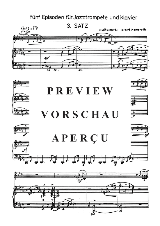 Produktgalerie: Seite 8 von 8 Fünf Episoden für Jazztrompete in 3 Sätzen, , Trompete und Klavier