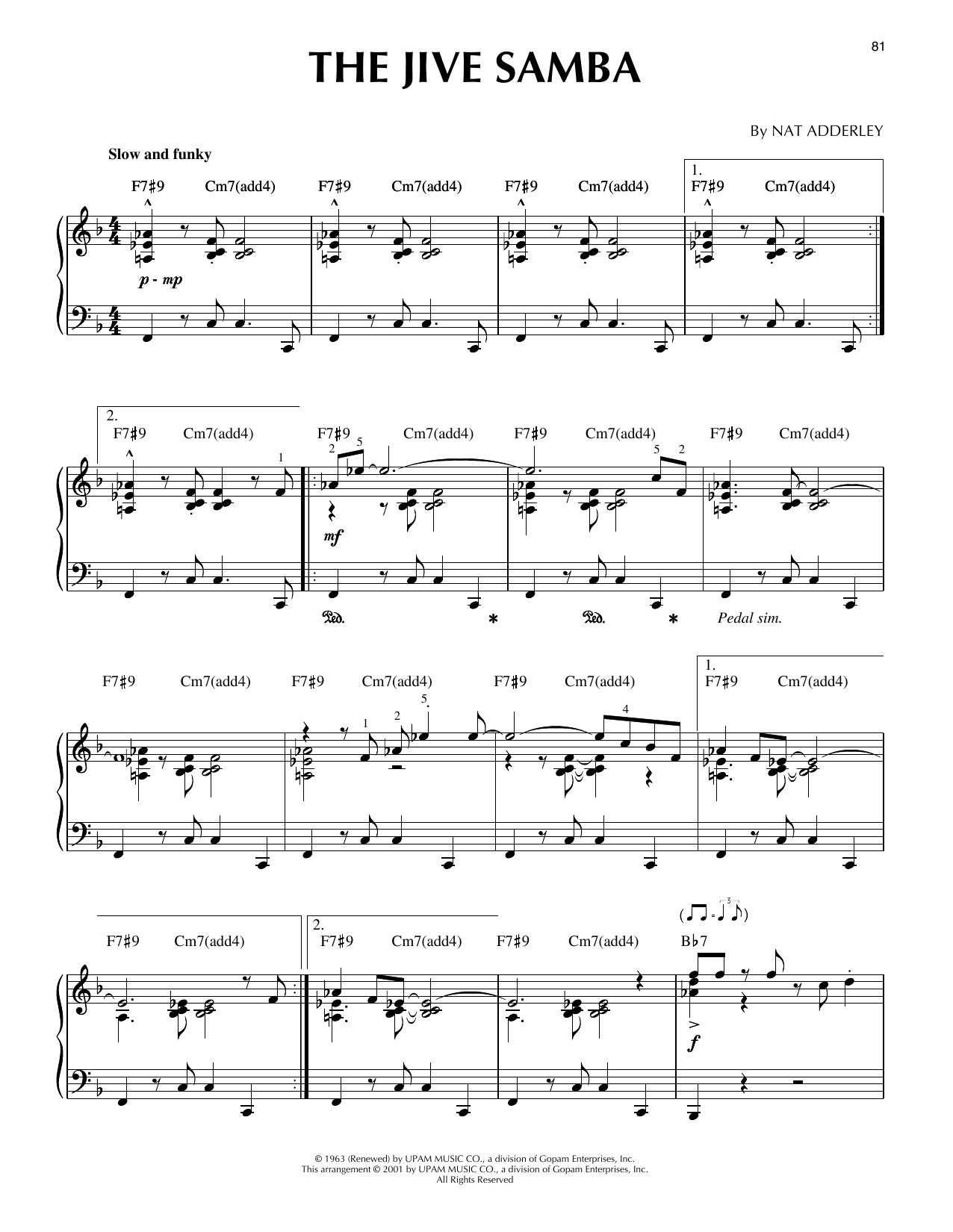 Produktbild zu: The Jive Samba (arr. Brent Edstrom) [Jazz version]