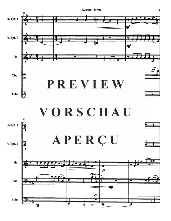 Product gallery: Page 5 of 11 Nessun Dorma, , Brass Quintet