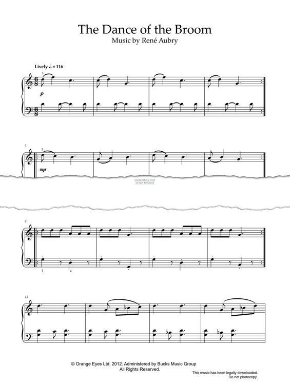 Produktgalerie: Seite 1 von 1 The Dance Of The Broom (from 'Room on the Broom'), René Aubry, Klavier