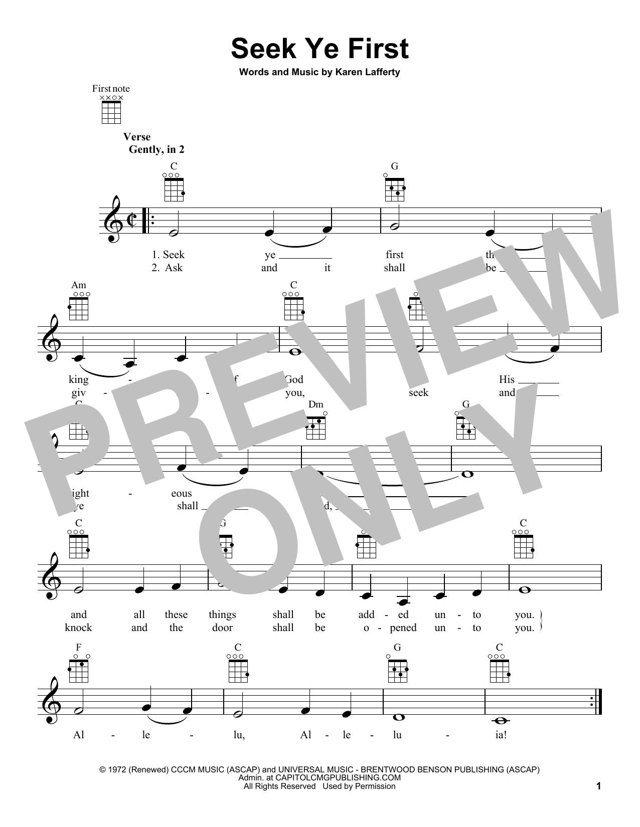 Product picture to:  Seek Ye First - Karen Lafferty