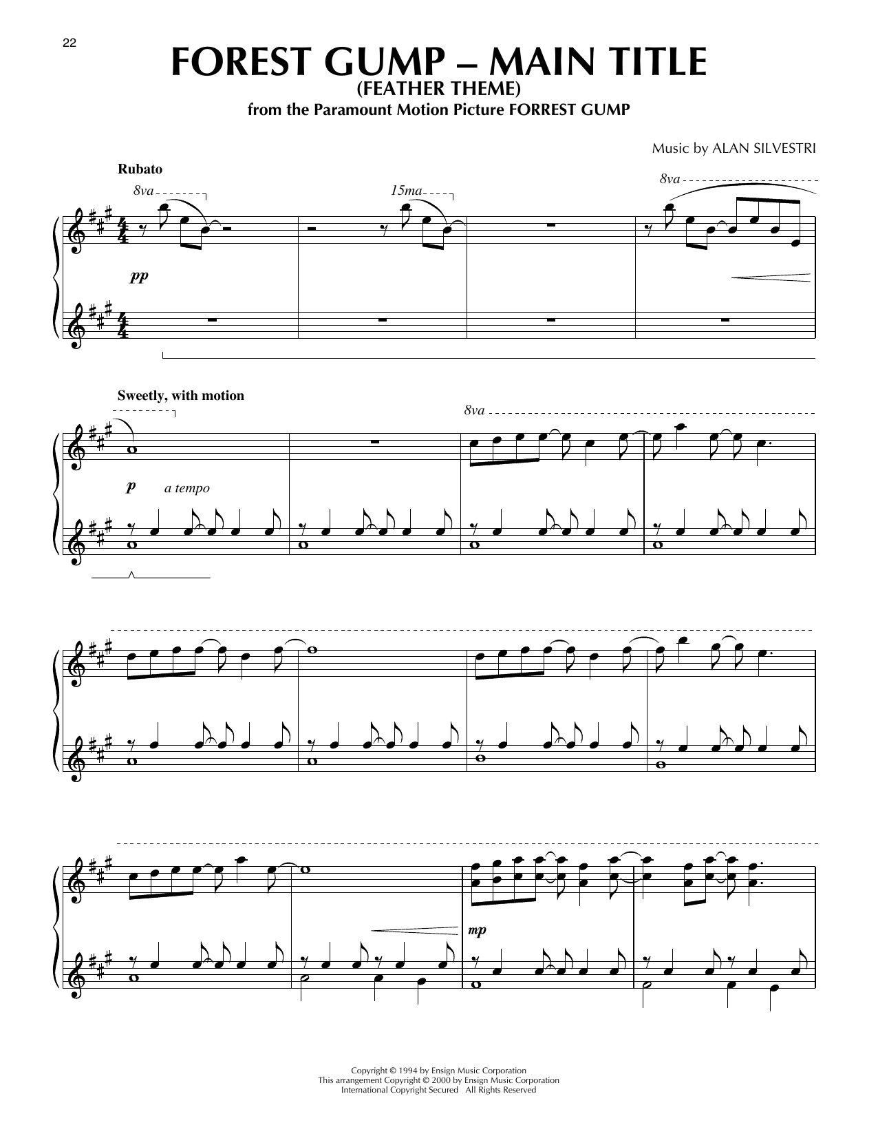 Produktbild zu: Forrest Gump - Main Title (Feather Theme) (arr. Phillip Keveren)