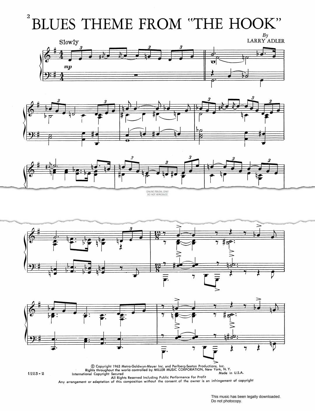 Produktbild zu: Blues Theme from 'The Hook'