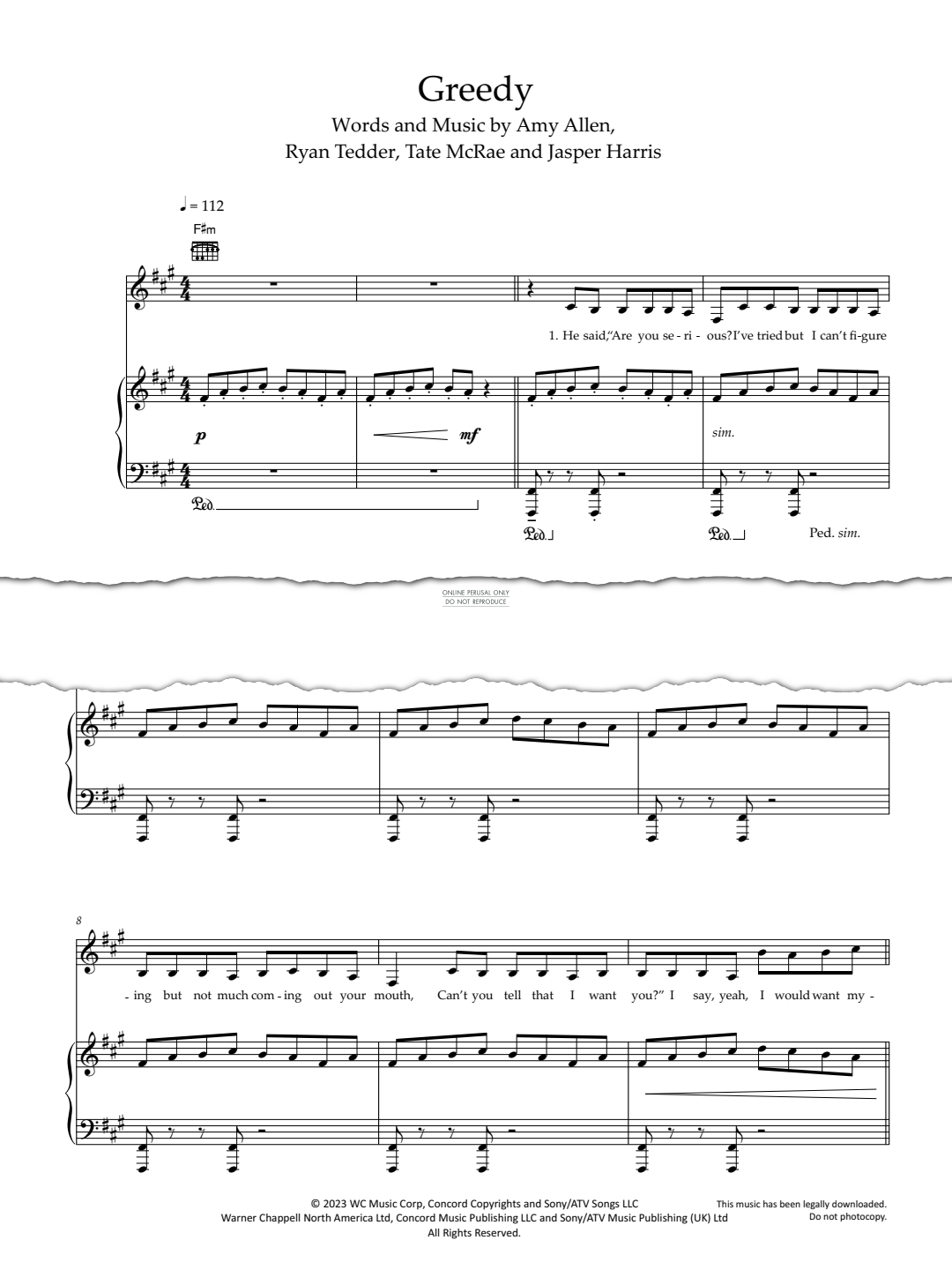 gallery: Greedy, Tate McRae, Gesang, Gitarre, Klavier