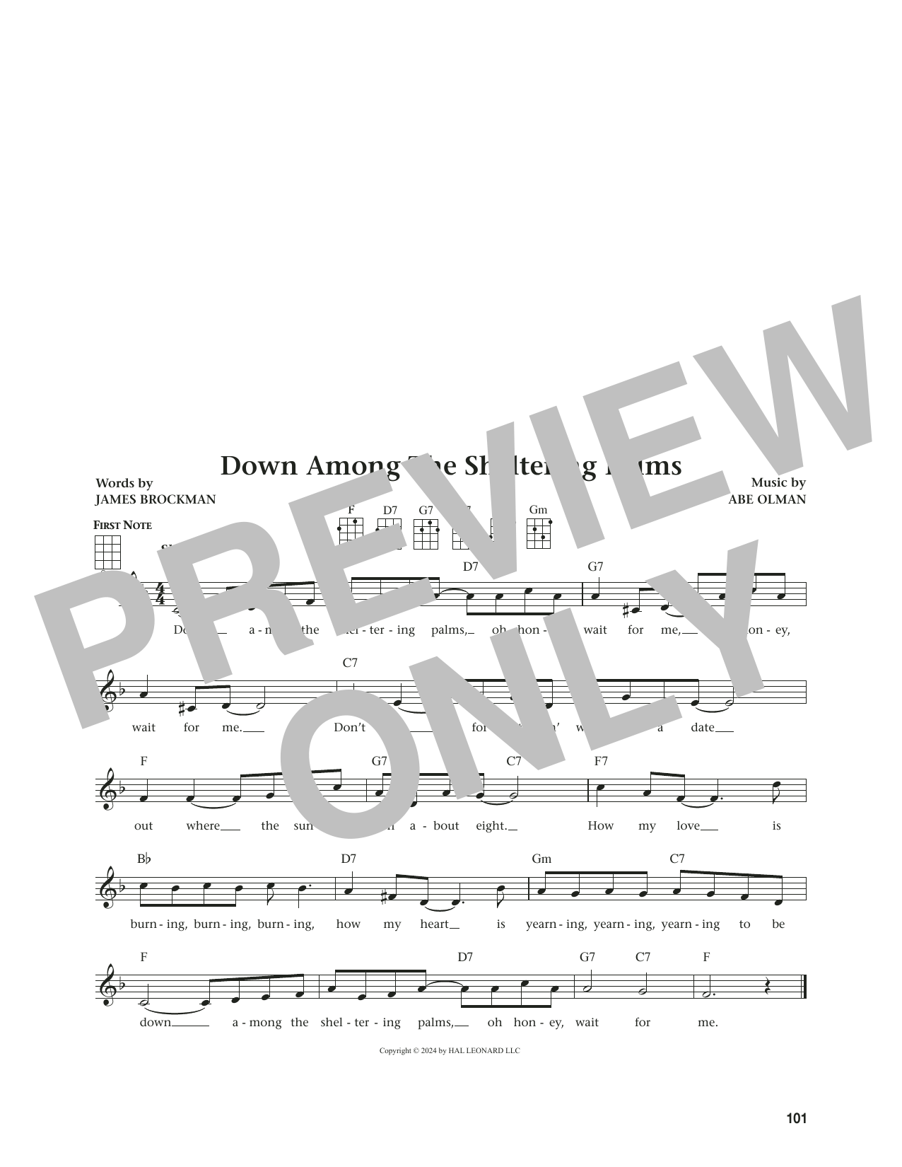 Produktgalerie: Seite 1 von 1 Down Among The Sheltering Palms (from The Daily Ukulele) (arr. Jim Beloff), Abe Olman, Ukulele