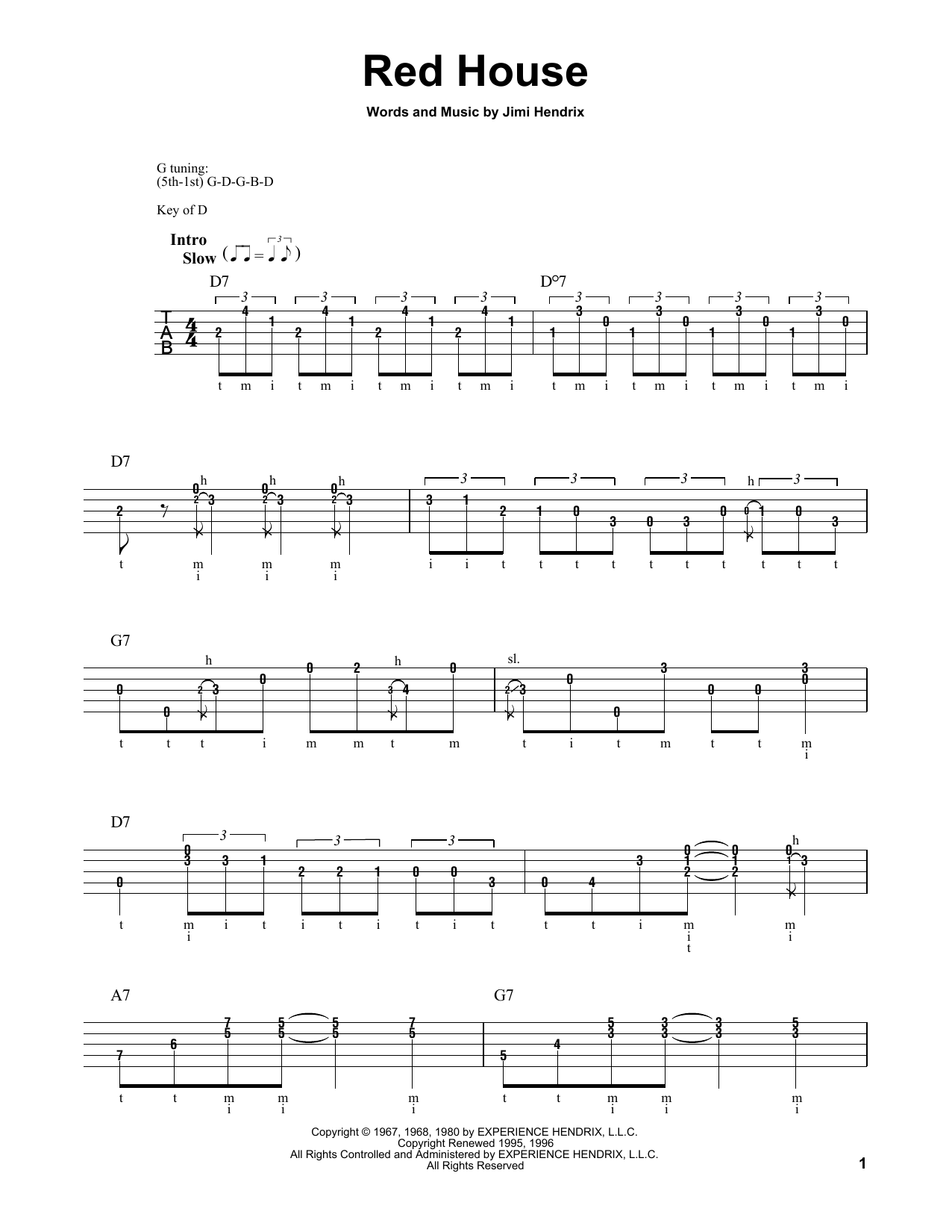 Produktgalerie: Seite 1 von 1 Red House, Jimi Hendrix, Banjo