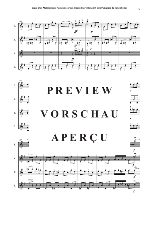 Product gallery: Page 20 of 21 Fantaisie sur les Brigands (d´Offenbach) , , Saxophone Quartet