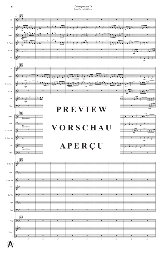 Produktgalerie: Seite 9 von 18 Contrapunctus 9 aus Kunst der Fuge , , (Concert Band)