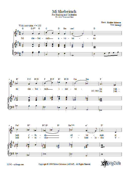 Product gallery: Page 1 of 1 Mi Shebeirach, Robbie Solomon