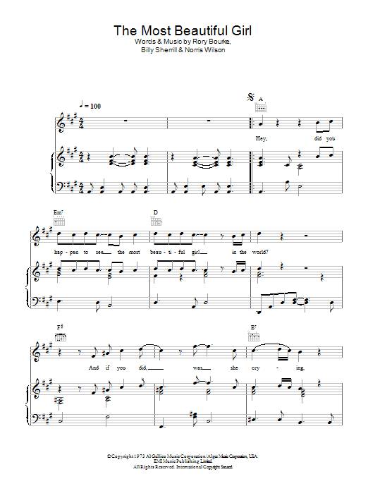 Produktgalerie: Seite 1 von 1 The Most Beautiful Girl, Charlie Rich, Gesang, Gitarre, Klavier