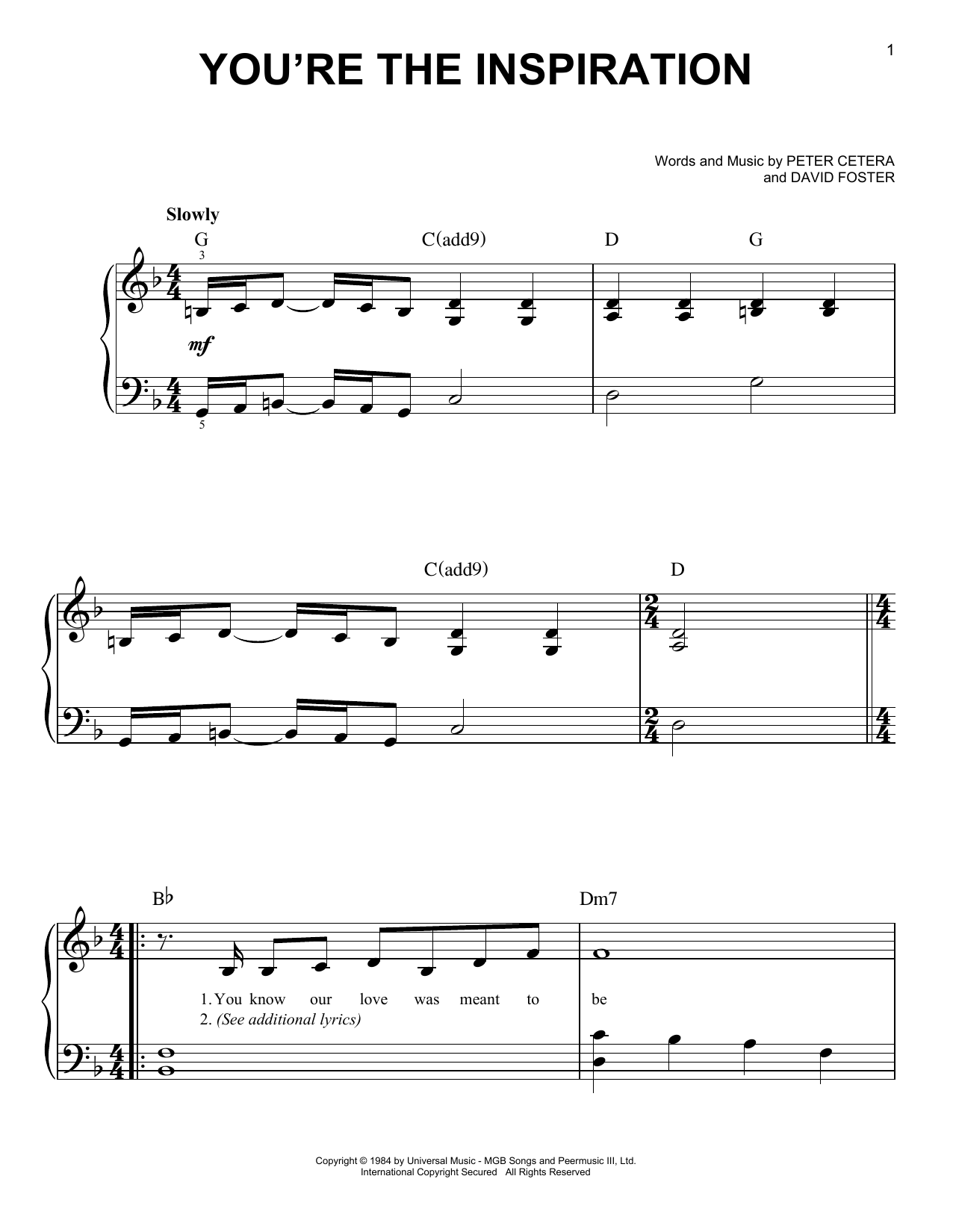 Produktgalerie: Seite 1 von 1 You're The Inspiration, Chicago, Klavier