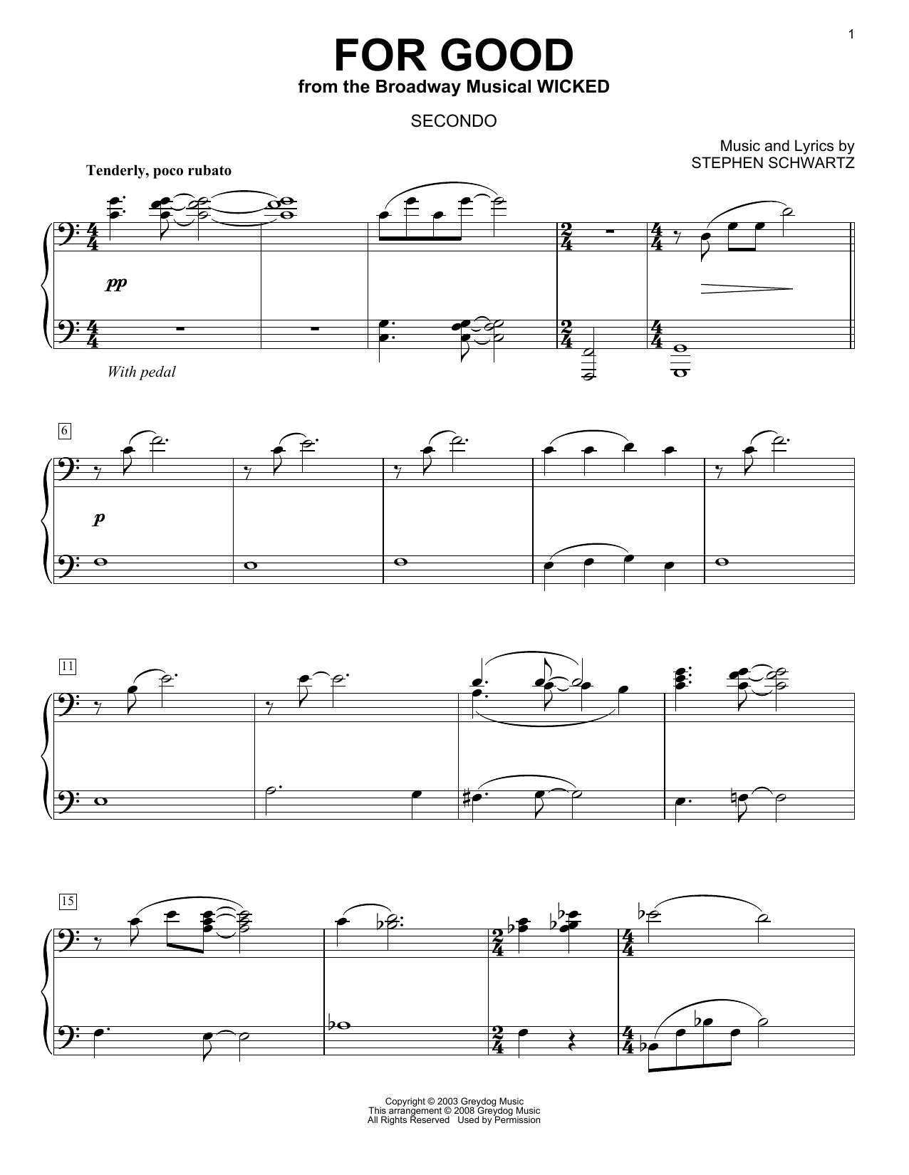 Product picture to: For Good (from Wicked) (arr. Carol Klose)