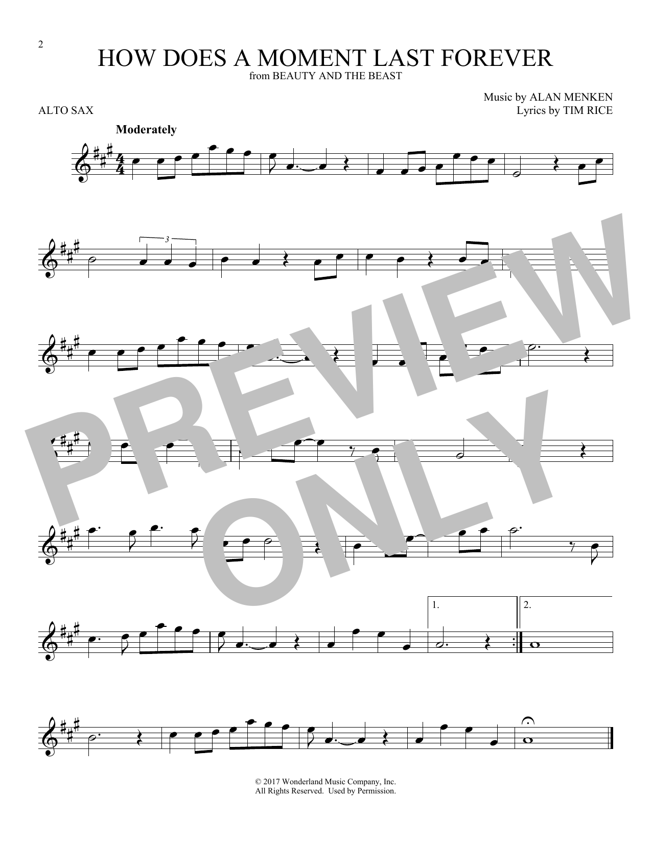 Product gallery: Page 1 of 1 How Does A Moment Last Forever (from Beauty And The Beast), Celine Dion