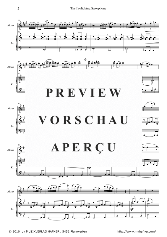 Product gallery: Page 6 of 9 The Frolicking Saxophone, , (alto saxophone and piano)