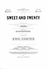 cover: Sweet-And-Twenty, Eric Coates