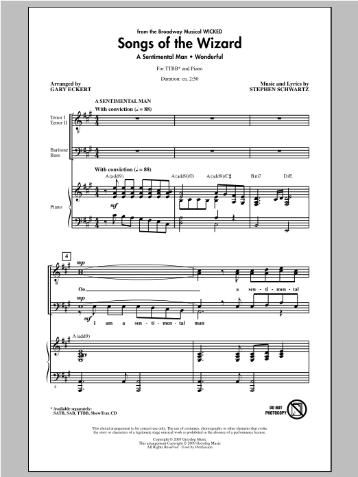 Product picture to: Songs of the Wizard (from Wicked)