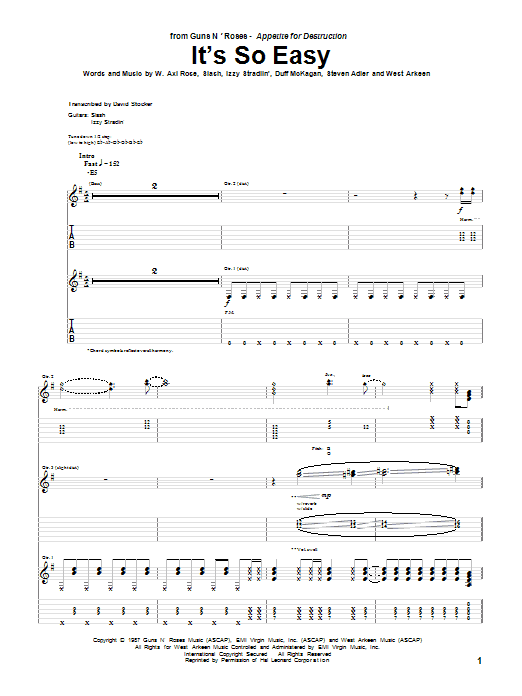 Produktgalerie: Seite 1 von 1 It's So Easy, Guns N' Roses, Gitarre