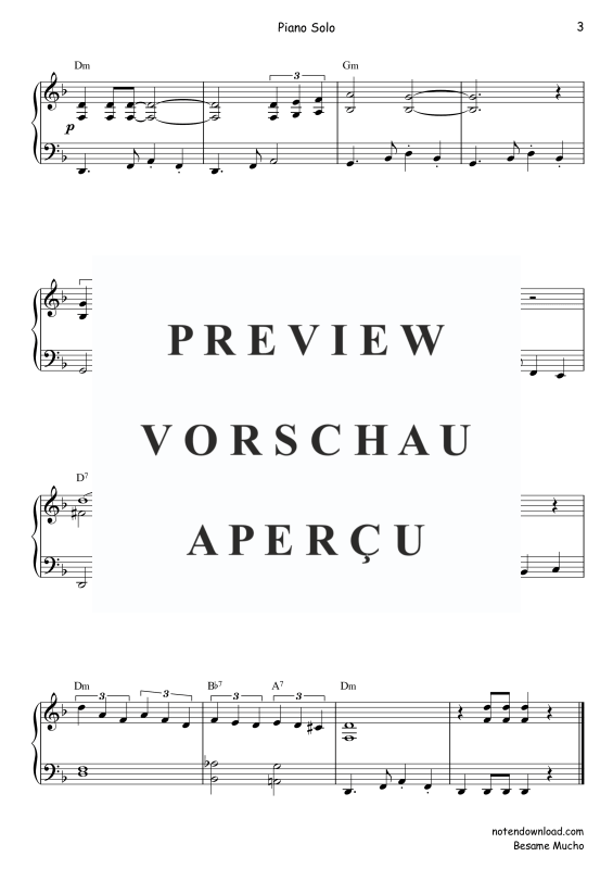 Produktgalerie: Seite 4 von 4 Besame Mucho, , Klavier Solo