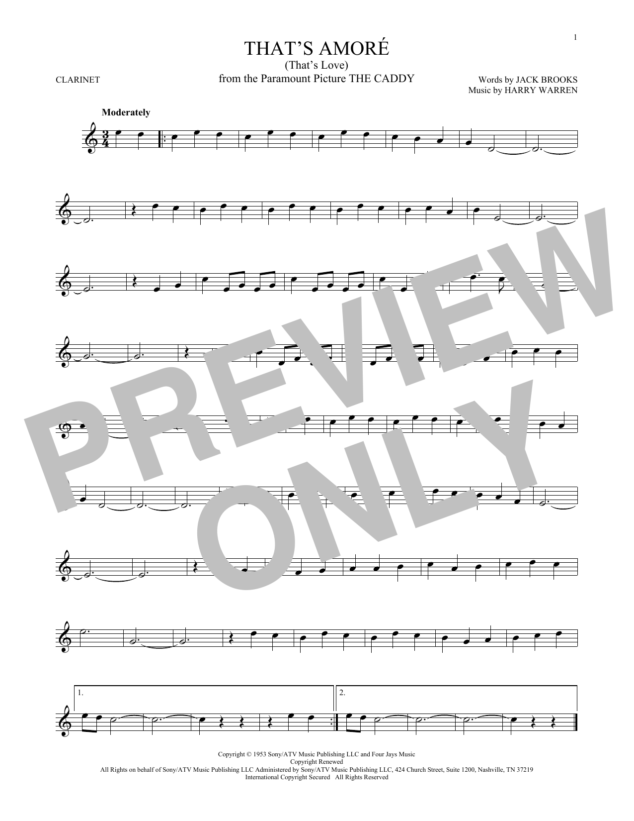 Product gallery: Page 1 of 1 That's Amore (That's Love), Dean Martin