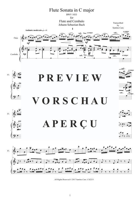 Product gallery: Page 2 of 11 Flöten Sonate in C-Dur BWV 1033, , Flöte und Cembalo/Klavier