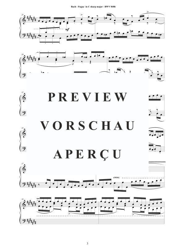 Produktgalerie: Seite 4 von 6 Fuge in Cis-Dur BWV 848b, , Klavier Solo
