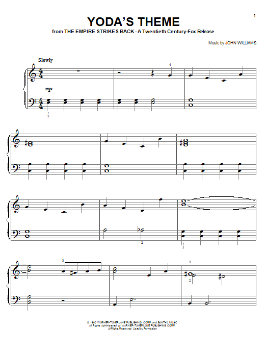 Produktbild zu: Yoda's Theme (from Star Wars: The Empire Strikes Back)