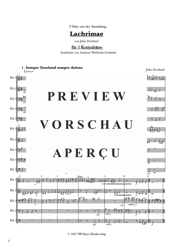 gallery: Lachrimae, , Double Bass Quintet - 9 Movements