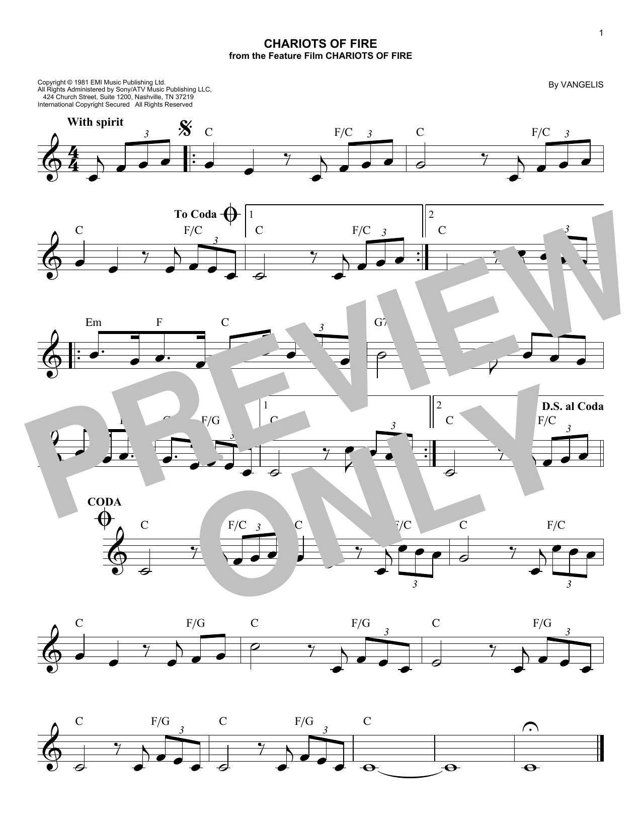 Product gallery: Page 1 of 1 Chariots Of Fire, Vangelis