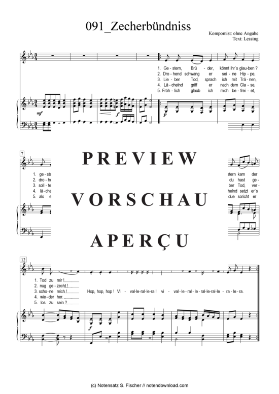 Produktgalerie: Seite 2 von 3 Zecherbündniss , , Klavier und Gesang