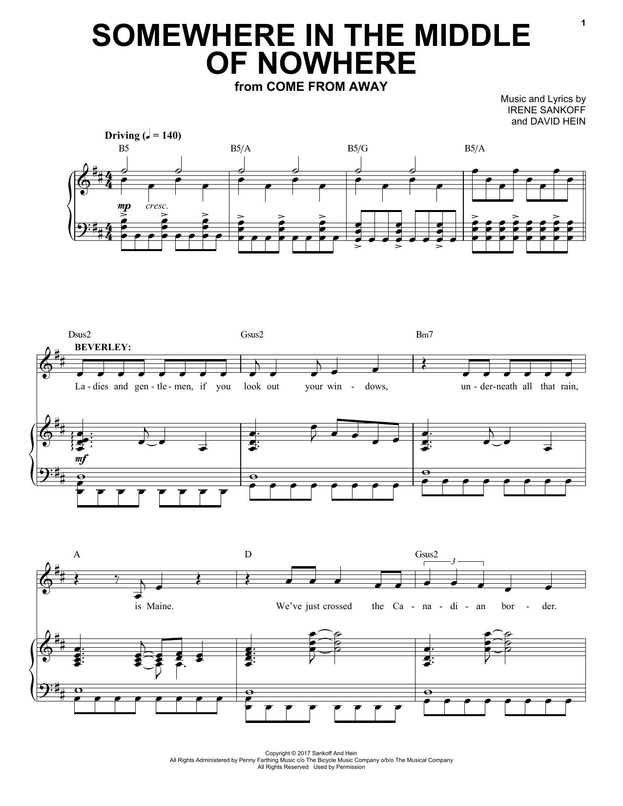 Product picture to: Somewhere In The Middle Of Nowhere (38 Planes Reprise) (from Come from Away)