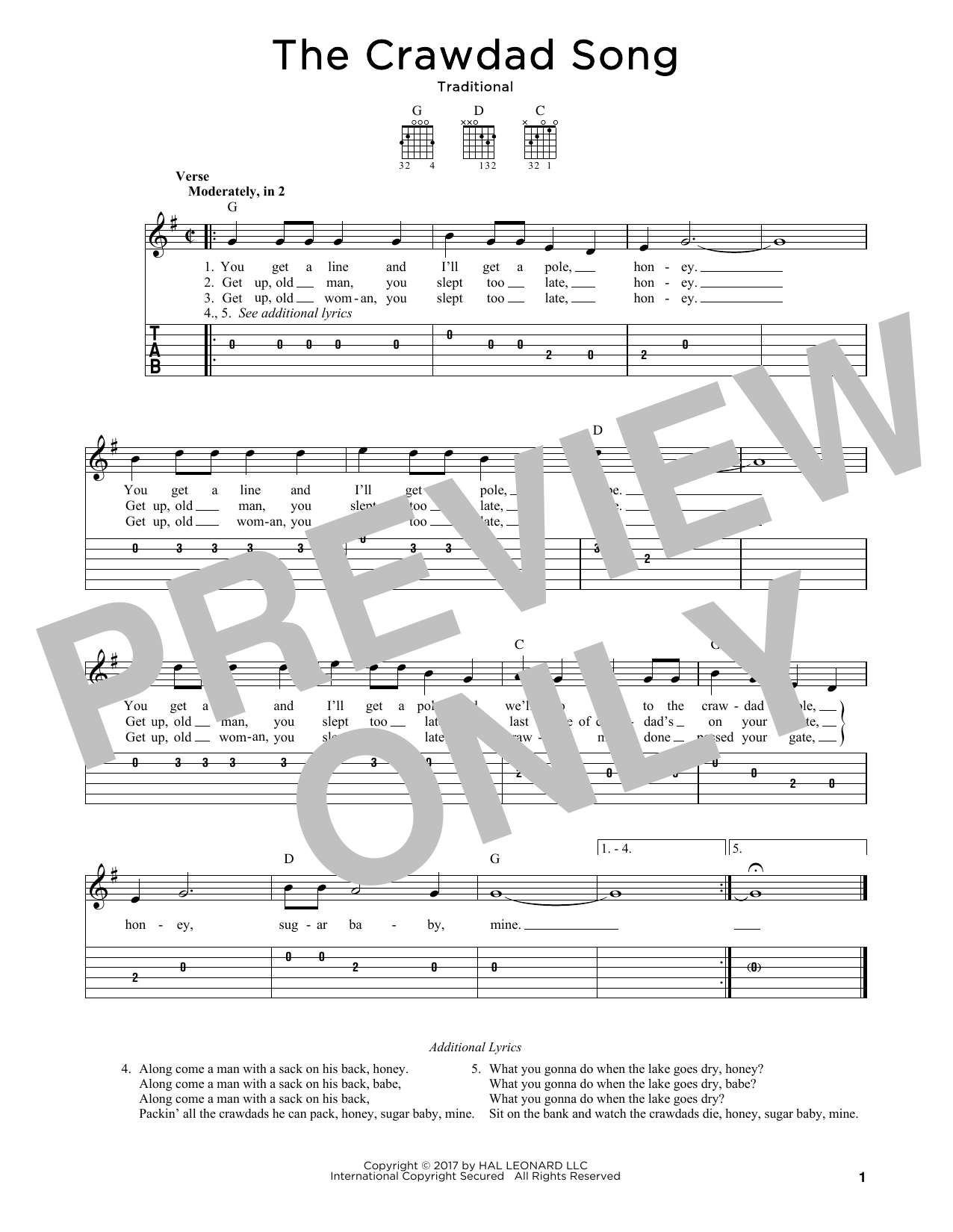 Product gallery: Page 1 of 1 The Crawdad Song, Traditional