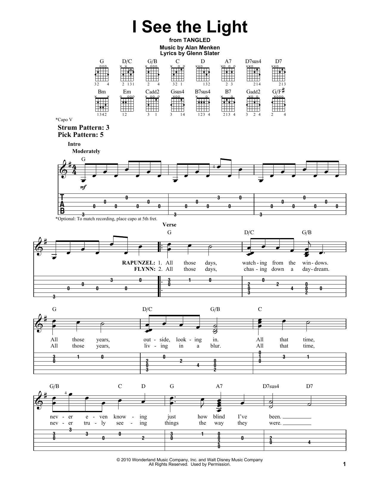 Product gallery: Page 1 of 1 I See The Light (from Tangled), Alan Menken