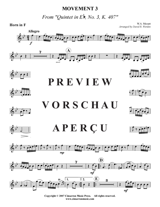 Produktgalerie: Seite 15 von 18 Quintet in Es, Nr. 3 , , (Holzbläser-Quintett)