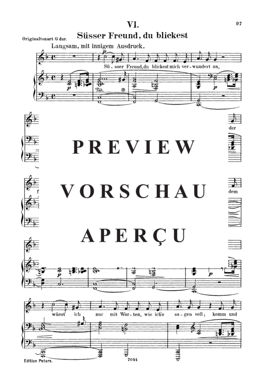 Product gallery: Page 2 of 4 Süsser Freund, du blickest, Op.42 No.6, , Low Voice and Piano