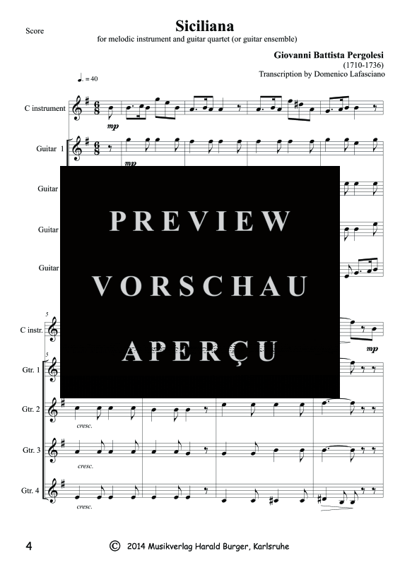 Produktgalerie: Seite 7 von 11 Siciliana, , Gitarren-Ensemble oder Melodieinstrument und Quartett Gitarre