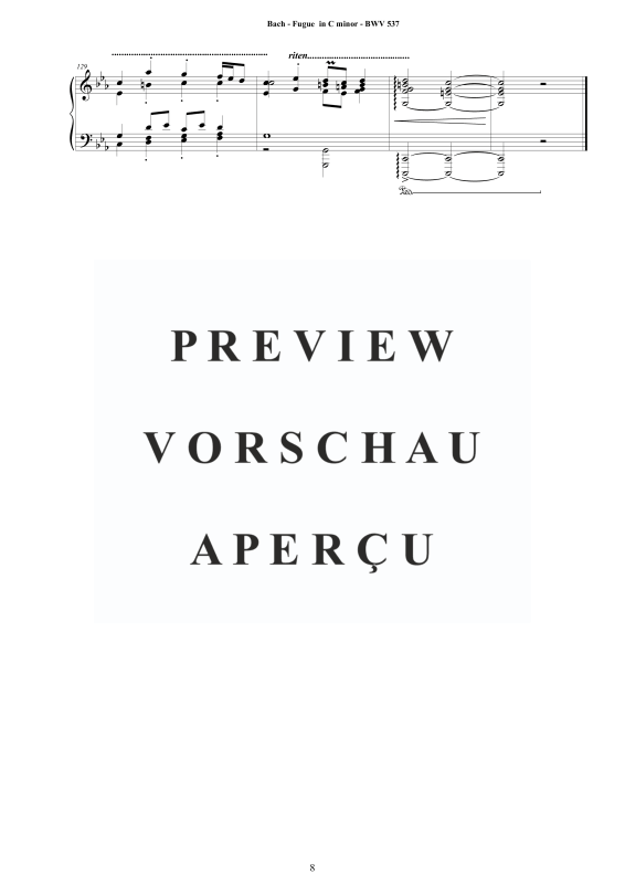 Produktgalerie: Seite 9 von 9 Fuge in C-Moll BWV 537b, , Klavier Solo