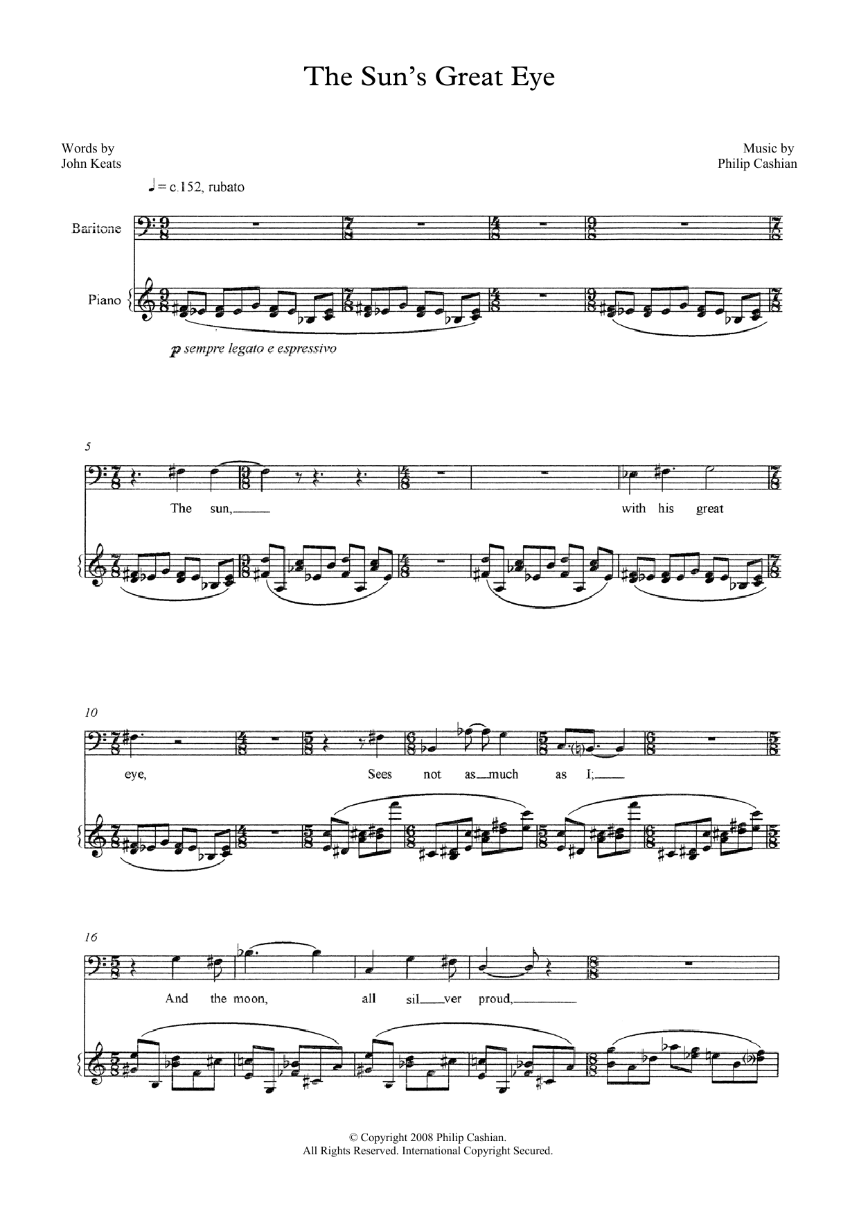 Produktbild zu: The Sun's Great Eye (for baritone and piano)