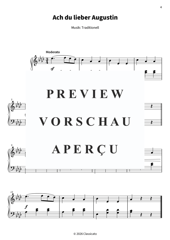 Product gallery: Page 6 of 11 Ach du lieber Augustin op. 115 - Charakterstücke im Stil berühmter Meister, , Solo Piano