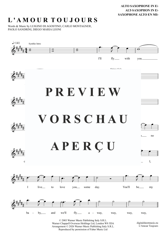 Produktgalerie: Seite 2 von 6 L'Amour Toujours, Gigi D'Agostino, Altsaxophon